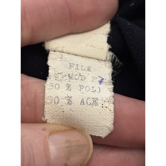 VTG Fila Zip Jacket Purple-Grey & Black W/White Piping Size 46 Elastic Waist. - Picture 10 of 11